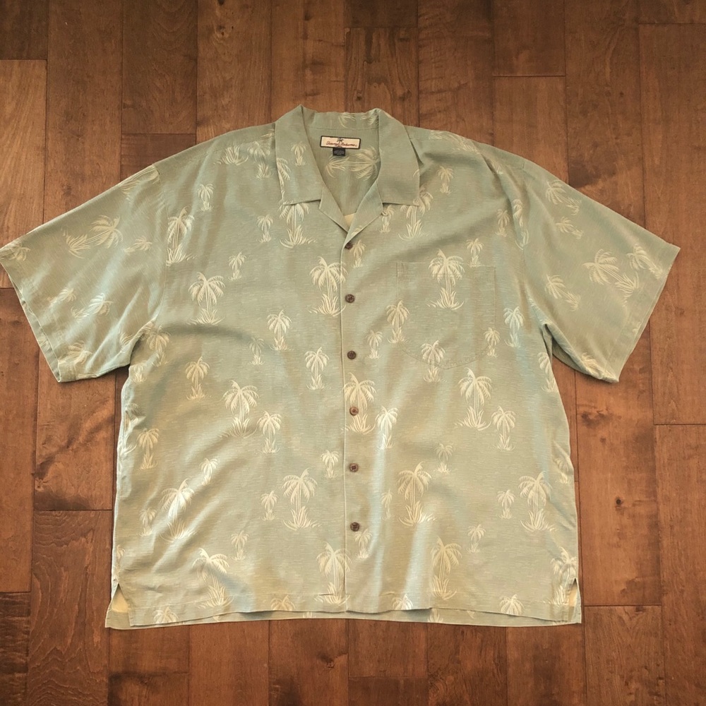 Short Sleeve Silk Tommy Bahama Palm Print Shirt